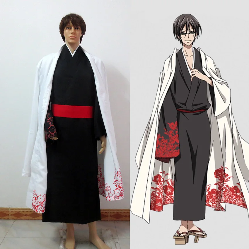 Костюмы для косплея Servamp Tsubaki одежда японское кимоно плащ и полный комплект|cosplay