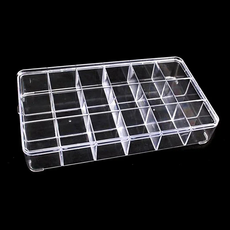 Прозрачная пластиковая коробка 18 ячеек 28 7x16 5x4 8 см|box case|storage containerbox plastic |