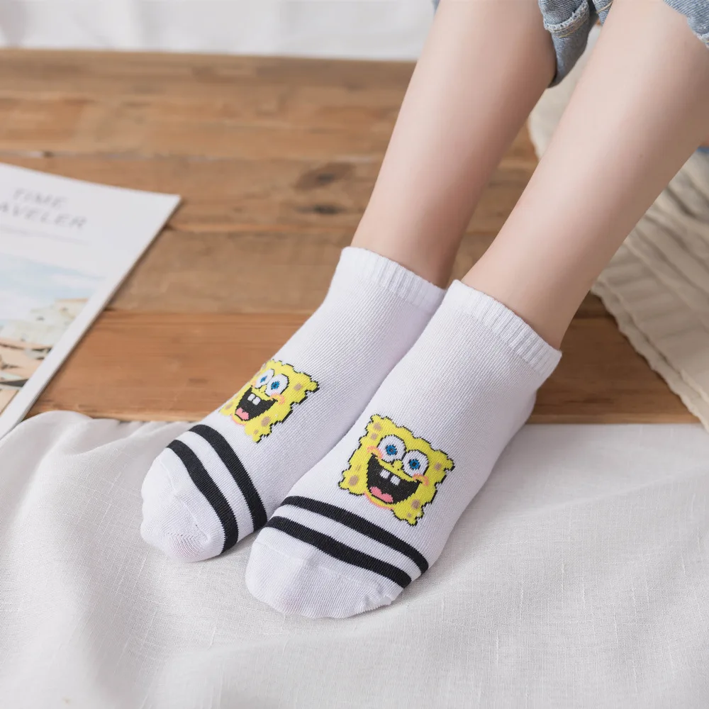 Модные женские носки с героями мультфильмов милые короткие chaussette femme по