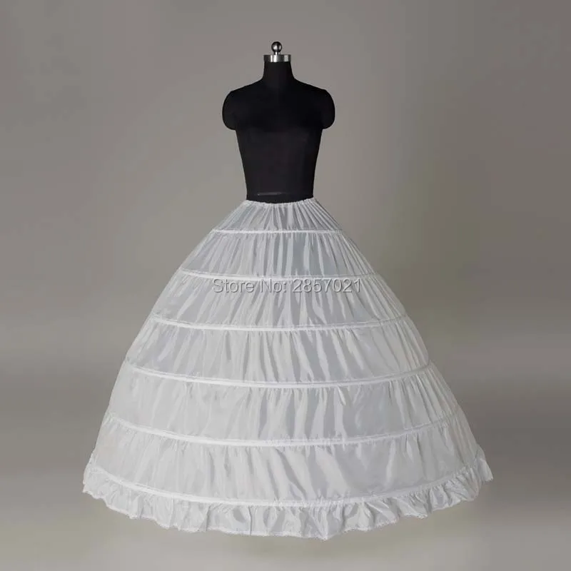 Оптовая продажа белая Нижняя юбка для свадебного платья 6 обручей бальный наряд