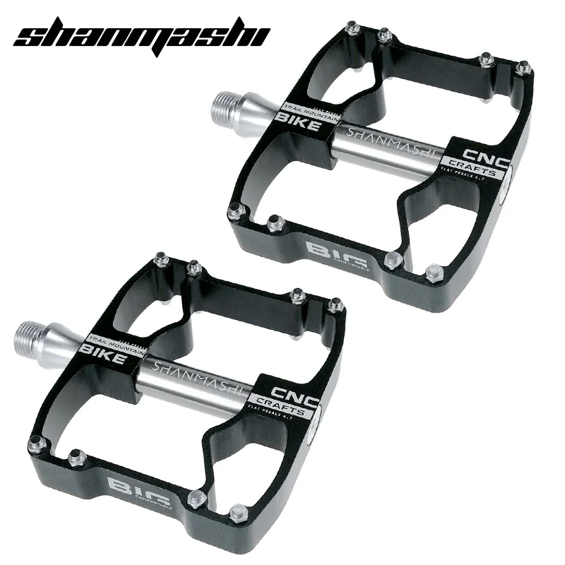 BLACK - SILVER SMS велосипедная педаль CNC подшипник из сплава на основе алюминия широкая противоскользящая педаль горного велосипеда дорога горный велосипед велосипедная педаль, сверхлегкая запчасти - Цвет: BLACK - SILVER
