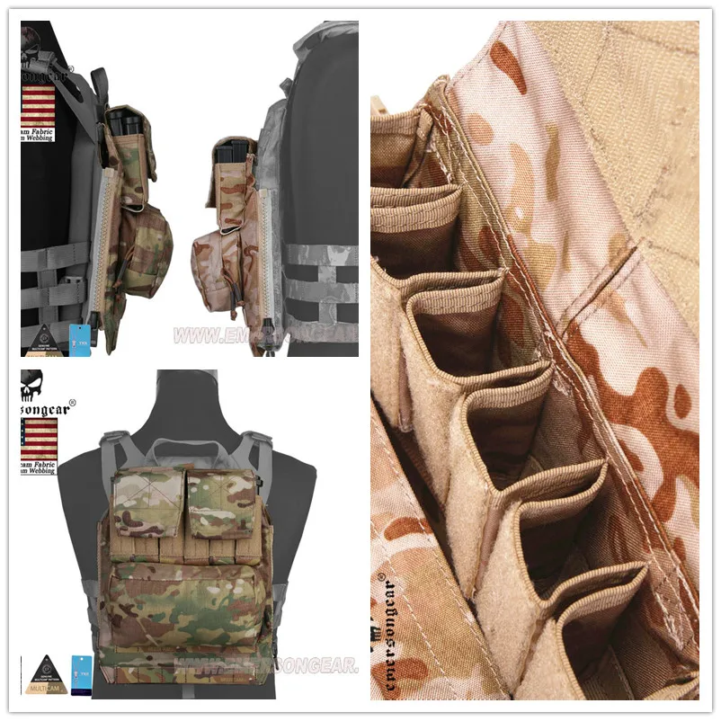2017 Emersong Back Pack Zip on Panel FOR AVS JPC2.0 CPC Hunting Airsoft Paintball Combat Gear  Multicam Black Coyote Brown