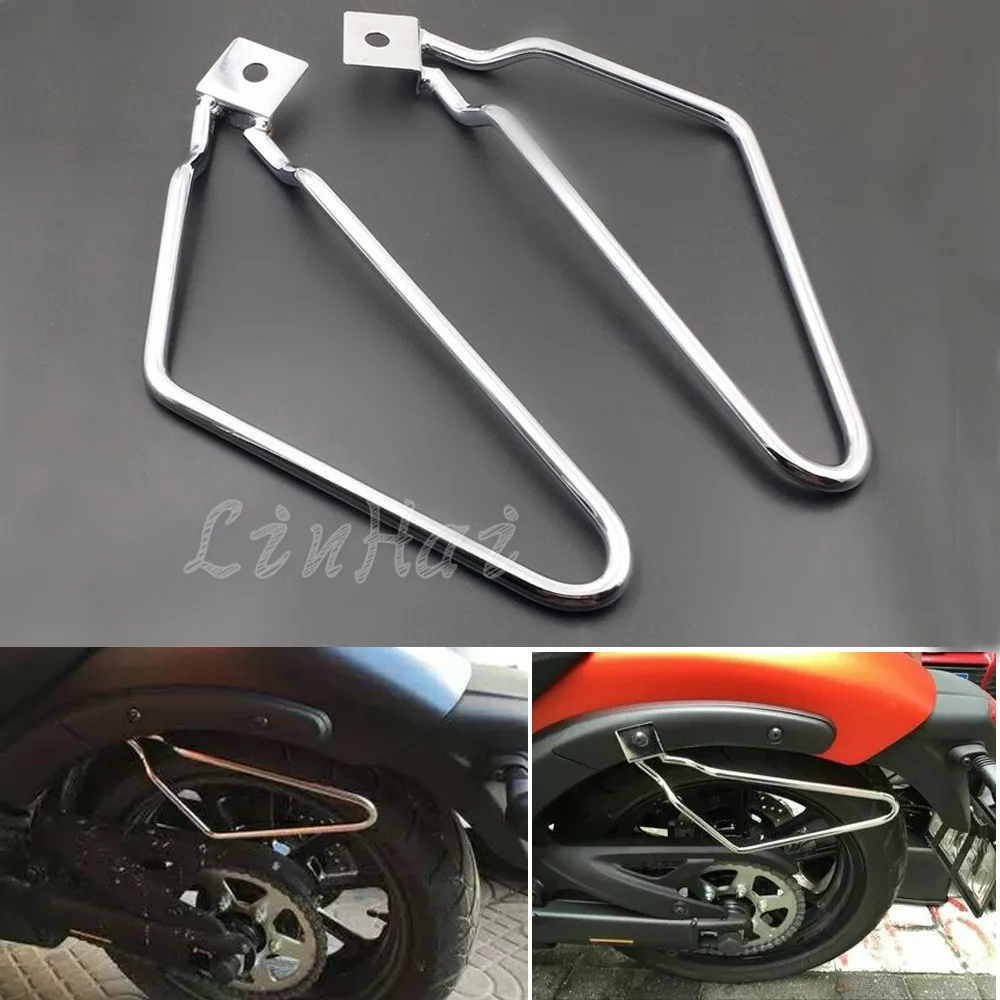 Хромированная мотоциклетная седельная сумка с креплением для Harley Sportster XL Dyna Fat