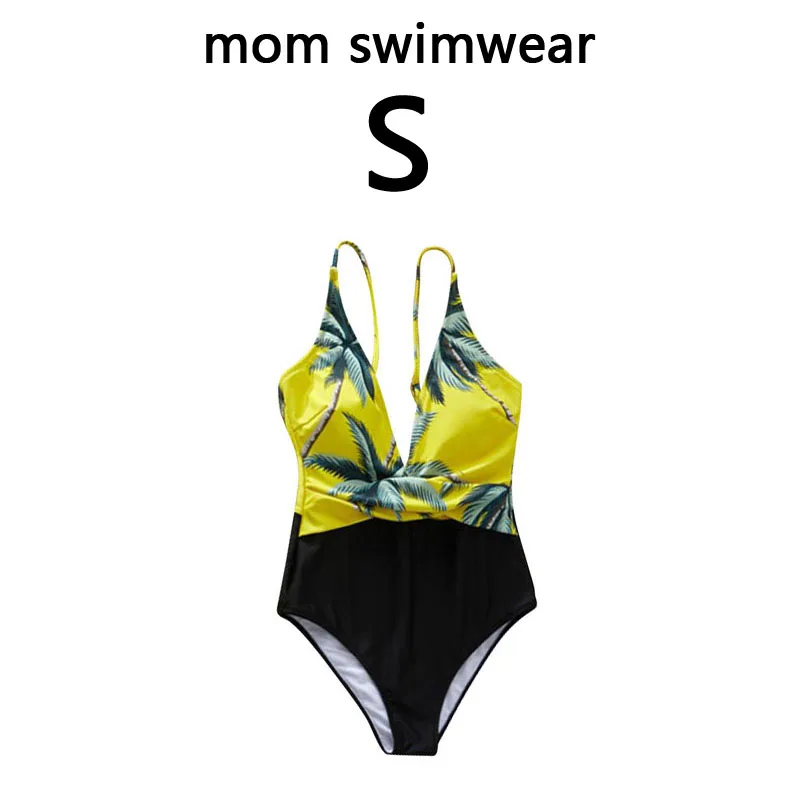 mom size S Семейные купальники, тропический кокосовый орех, пляжная одежда с принтом дерева, женский купальник для мамы и дочки, пляжные шорты для мужчин и мальчиков - Цвет: mom size S