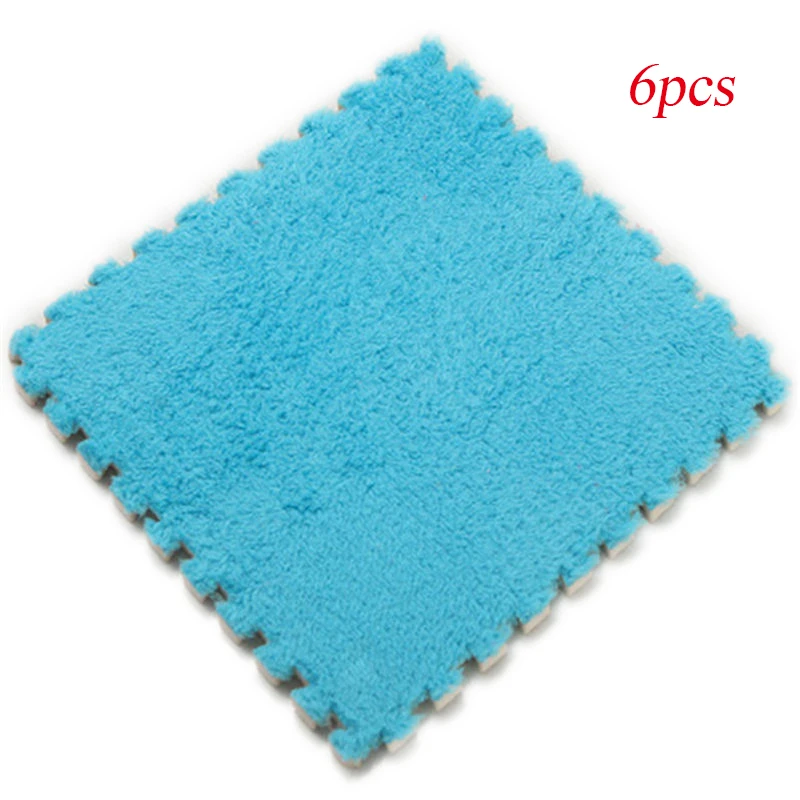Blue 6pcs 6 шт., мягкий ковёр для гостиной, спальни, детей, детей, волшебный лоскутный коврик для малышей 30*30 см - Цвет: Blue 6pcs