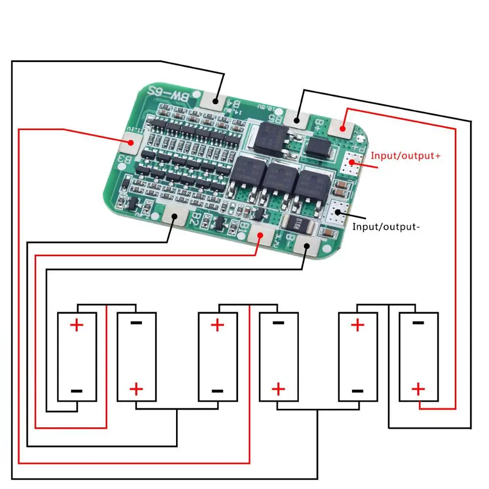 TZT 6S 15A 24V PCB плата защиты BMS для 6 пакетов 18650 литий-ионная литиевая батарея ячеечный модуль новое поступление
