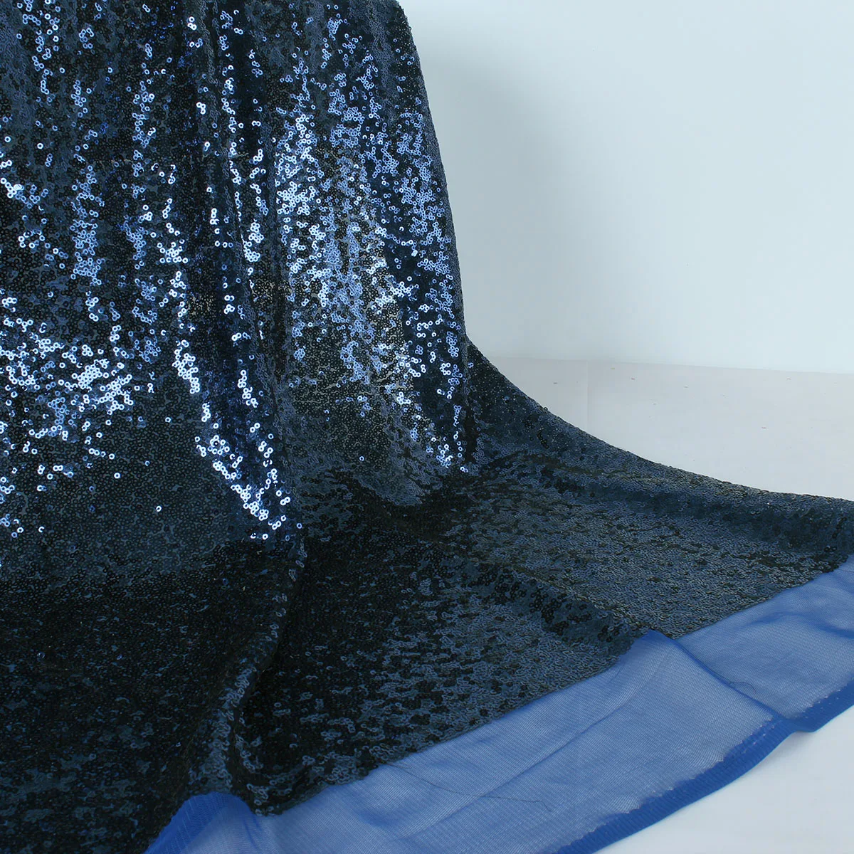 Navy blue Блестящая ткань с вышивкой из блесток, блестящая ткань золотого и серебряного цвета, свадебная одежда, вечерние покрывала для стола, декор для двора - Цвет: Navy blue