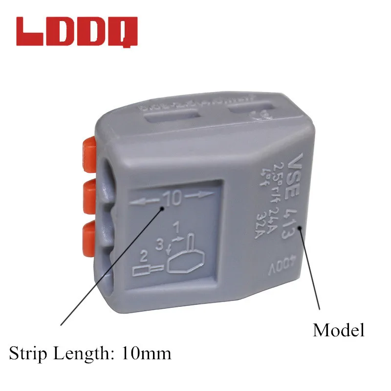 LDDQ 100PCS PCT213 Connector Universal Compact Wire Wiring Connectors 3 Pin Conductor Terminal Block Level AWG 28-12 | Обустройство