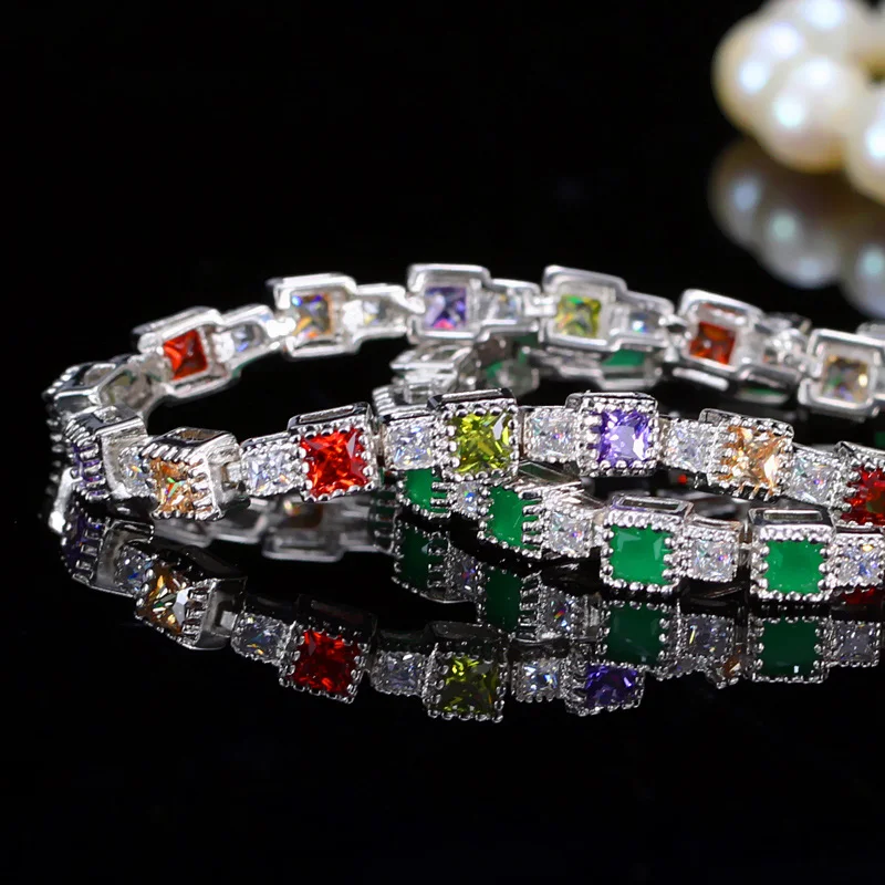 Женские браслеты с фианитами разные цвета CB093|bangles for women|cubic zirconia braceletbracelet fashion |