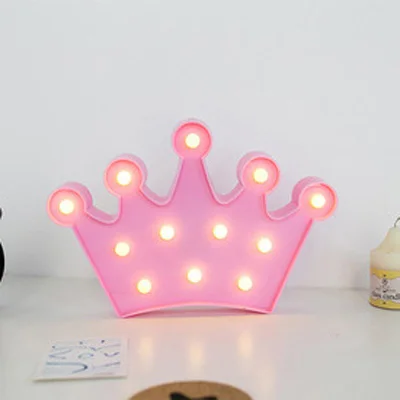Pink Crown Светодиодный ночник, светильник в виде животного, 3D лампа, детский подарок, светильник в виде фламинго, звезда, Ночной светильник, украшение стола, детский домашний декор - Цвет: Pink Crown