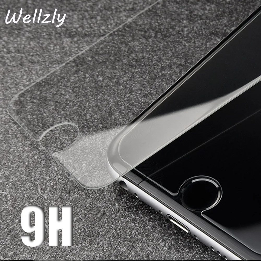 Wellzly с уровнем твердости 9H 2.5D закаленное покрытие Стекло для iPhone 5 5S 5C X 8 7 Plus 6S 10