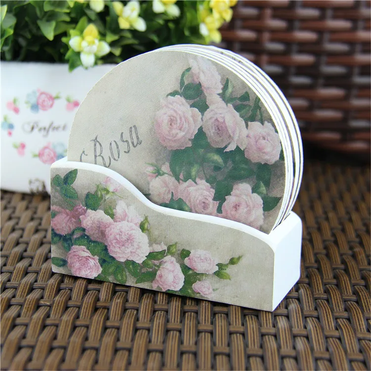 6 шт./компл. цветные деревянные подставки в европейском стиле коврики для