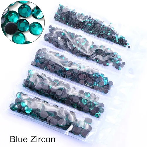Blue Zircon Стразы DMC с горячей фиксацией, 23 Цвета, SS6-SS30, 1200 шт., стразы для украшения свадебного платья B1262 - Цвет: Blue Zircon