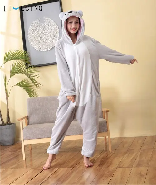 koala Костюм животного для косплея для женщин и мужчин; Забавный комбинезон; фланелевый мягкий зимний теплый комбинезон; карнавальные вечерние костюмы - Цвет: koala