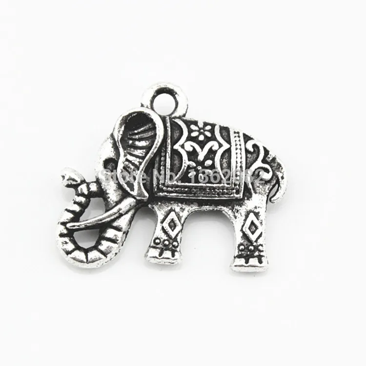 Тибетские Серебряные Подвески в виде слонов на удачу 20 шт./лот Ювелирная