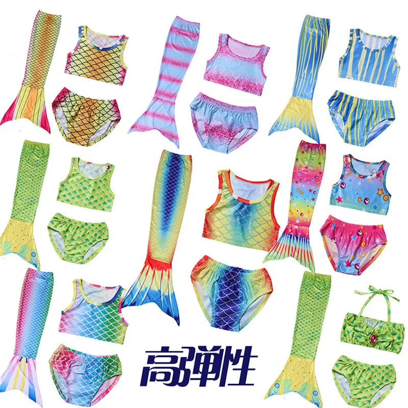 Nieuwe 2018 Meisjes Kids Mermaid Tail Bikini Badpak Fancy Swimmable Wear Cosplay Anime Kostuums Kinderen Badmode Kleding Set |