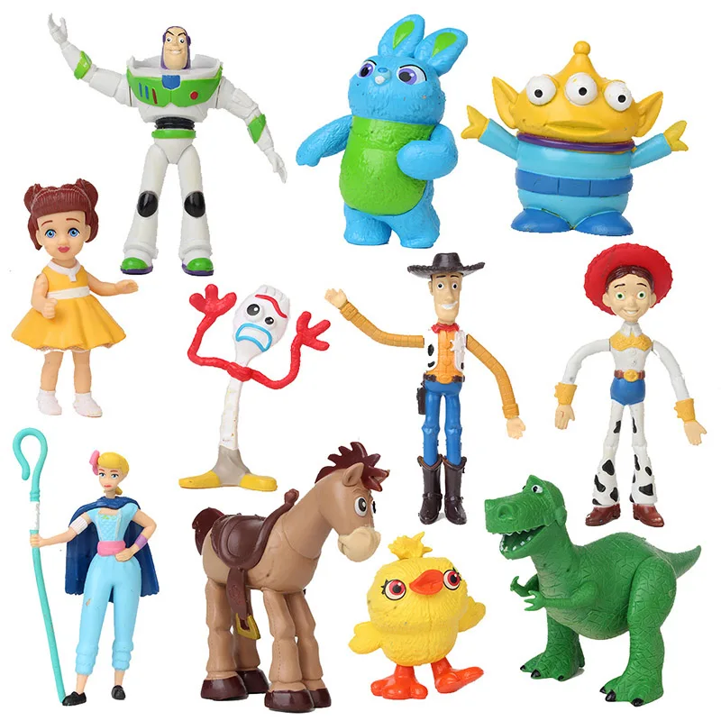 11pcs История игрушек 4 Аниме Фигурка Вуди Базз Лайтер Джесси форки инопланетянин Коллекционная кукла детские игрушки 3 шт./7 шт./9 шт./11 шт - Цвет: 11pcs