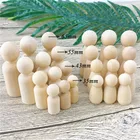 Большая семья из 70 шт. (35-65 мм) незавершенные Свадебные колышки для торта для кукол Декор Рождество ручной работы поделки для детей игрушки Монтессори