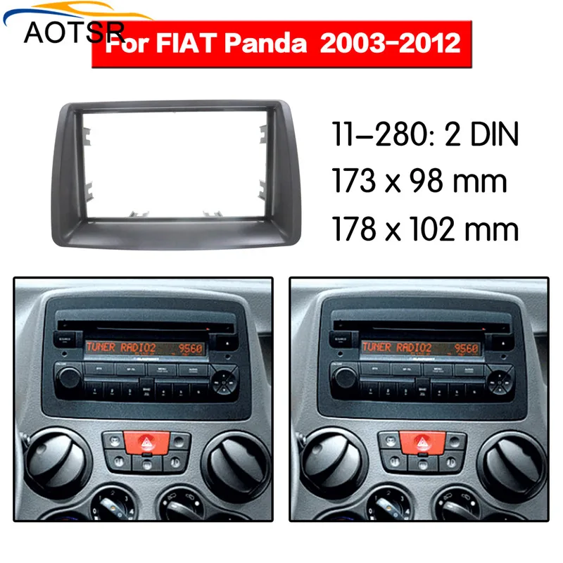 Радио панель для 2003-2012 FIAT PANDA 2DIN dvd-плеер фасции автомобиля стерео радио Installtion Dash