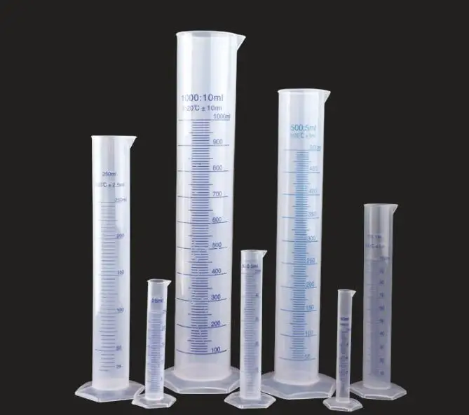 4pcs  Mixed size 10ml,25ml,50ml,100ml Plastic Measuring Cylinder Graduated Cylinders for Lab Supplies Laboratory Tools