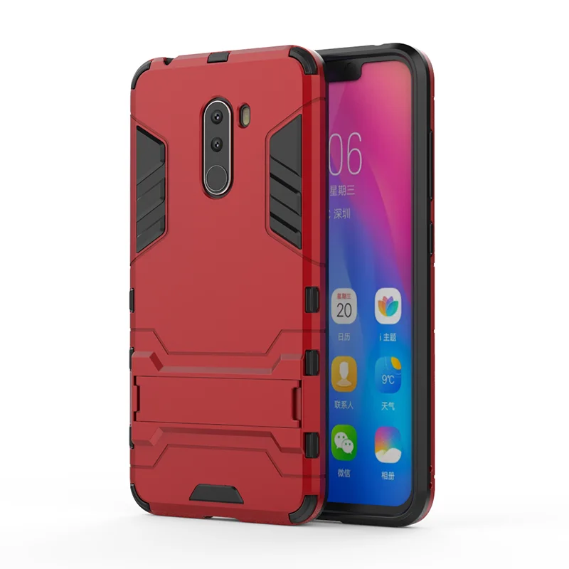red Yuetuo роскошный защитный чехол для xiaomi mi Pocophone poco F1 F 1 Гибридный ударопрочный чехол для телефона из ТПУ Жесткий Чехол для задней панели чехол etui f1 - Цвет: red