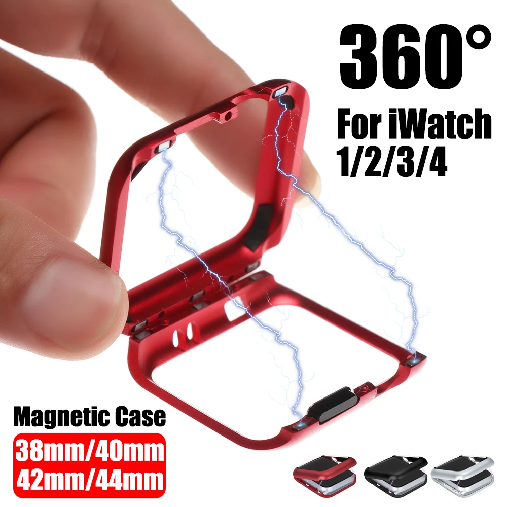 Защитный чехол с магнитной адсорбцией и металлической рамкой для Apple watch 38 мм 42