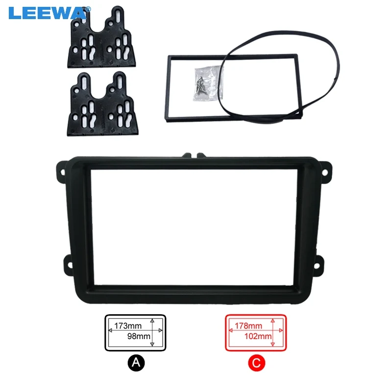 LEEWA радио фасции установка комплект для VW Jetta Golf Passat Tiguan Caddy Sharan Polo Skoda Fabia Octavia Seat Leon
