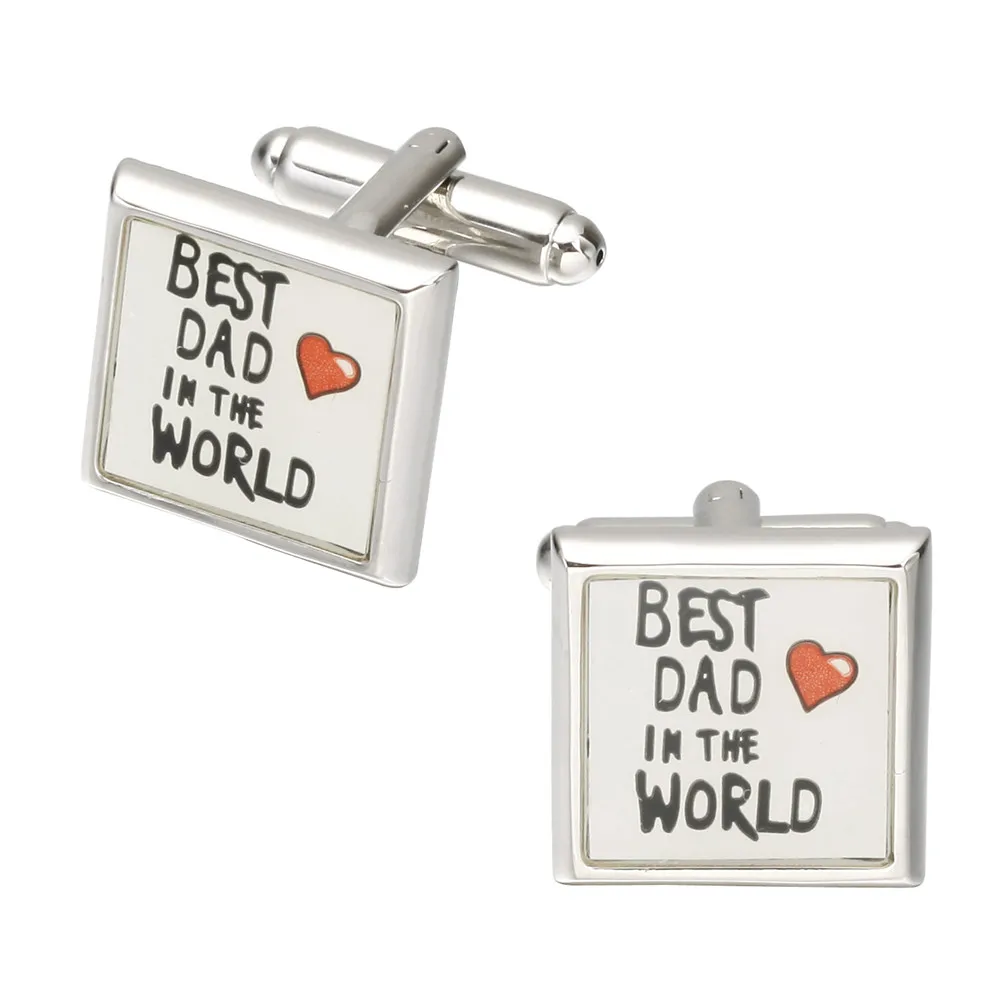 Подарок на день рождения отца запонки с надписью Best Dad In The World брендовые высокого