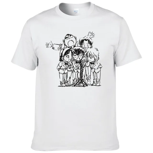 Для мужчин s японский мультфильм аниме Детектив Конан футболка летняя хлопковая