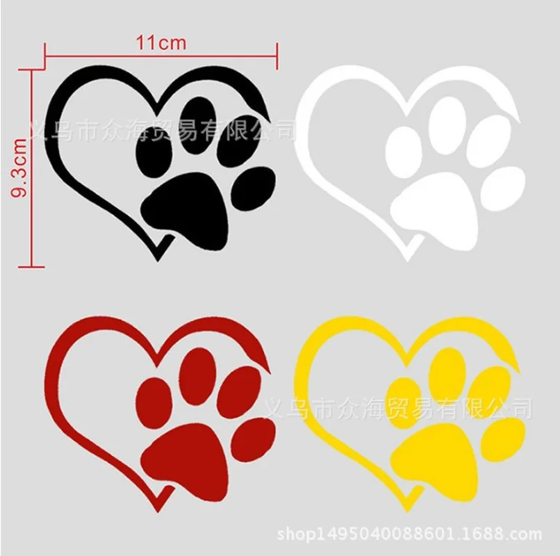 3 шт. милые стикеры на автомобиль кошачья и собачья лапка с принтом