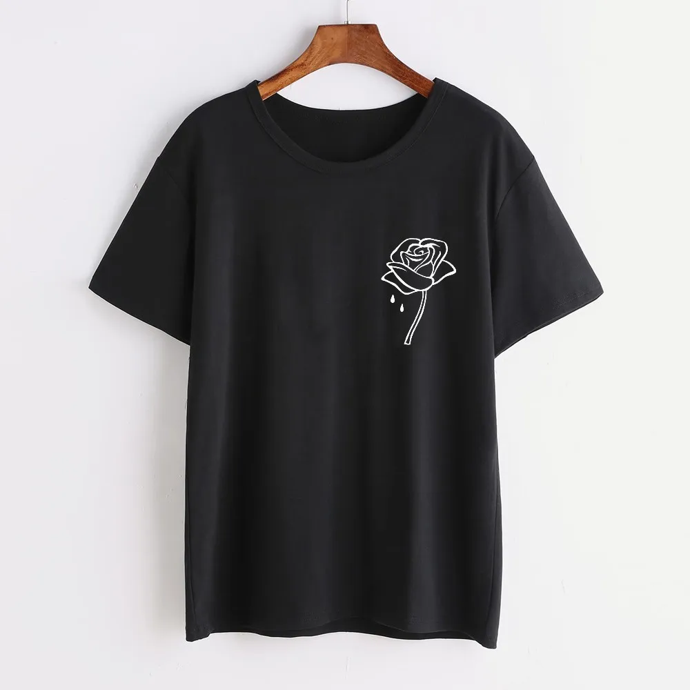 

Femme Blouse New 2018 Summer Fashion Fashion Womens Cartoon Rose Flower Print Sleeveless Tank Crop Tops Vest Blouse