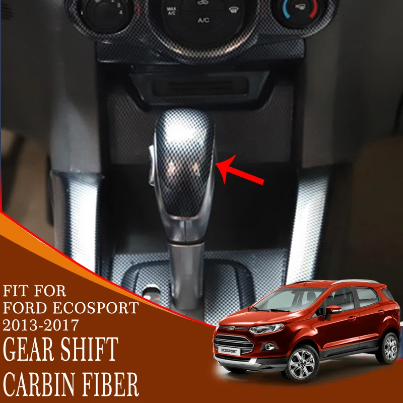 car Interior GEAR SHIFT cover carbon fiber mahogany ABS plastic gear shift control panel for ford ecosport 2013-2017 | Автомобили и