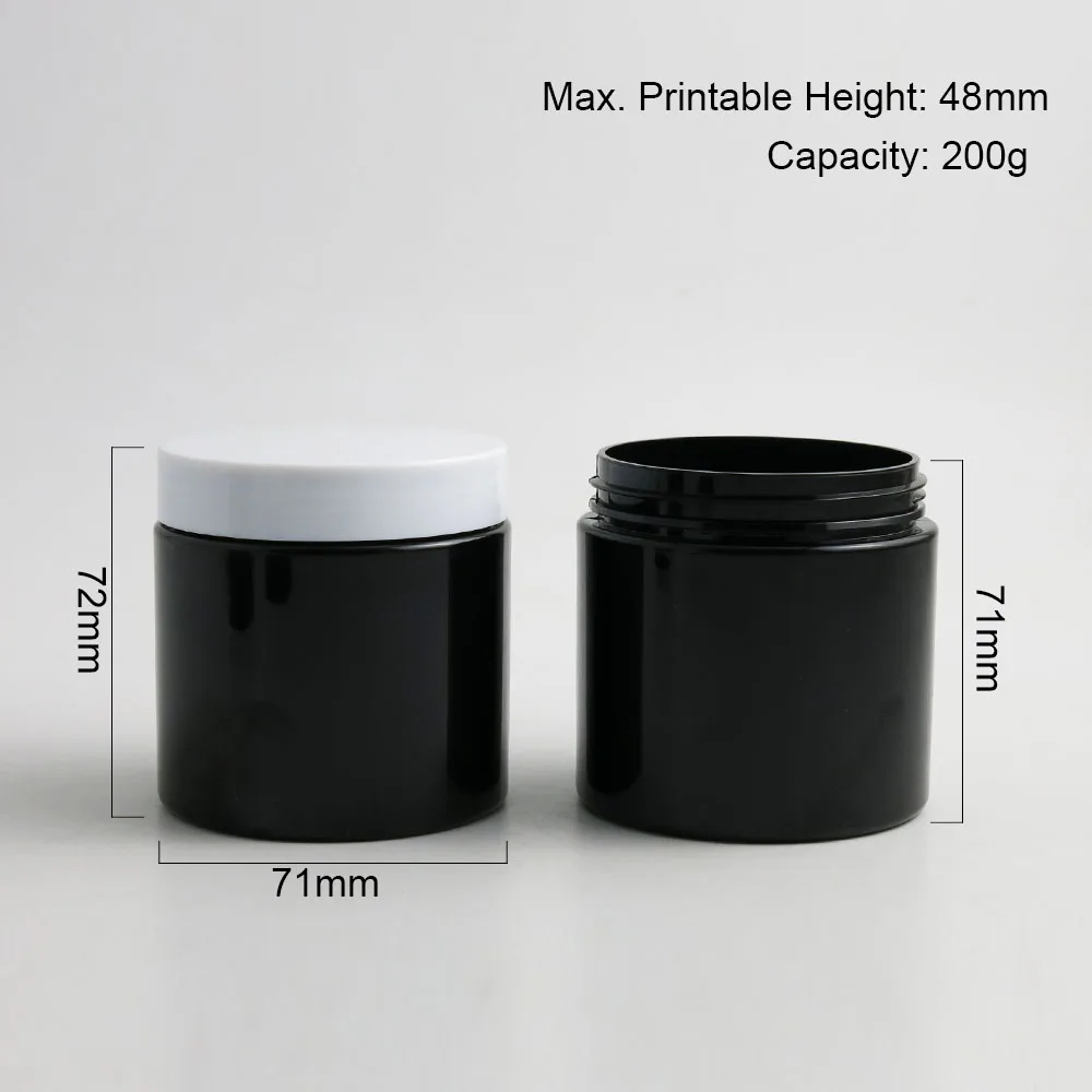 

30 x Big 200ml PET White Black Cosmetic Cream Jar Pot 200g Lotion Container Hand Body Facial Skin Care Bottle with Plastic lid
