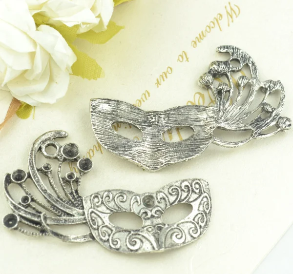 5 шт. цинковый сплав тибетского серебра покрытые подвески для масок