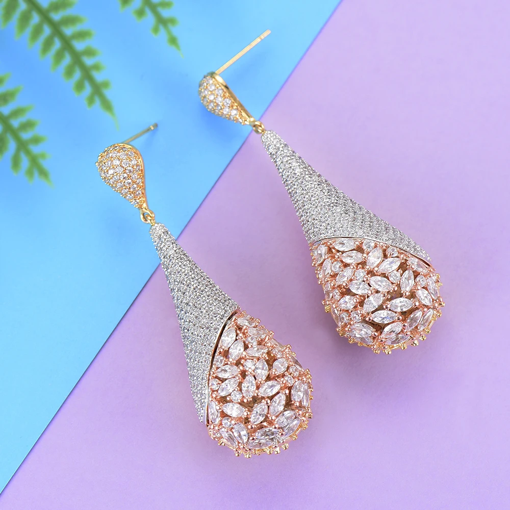 missvikki Transparent Crystal Big Pendants Drop Earrings for WomenAppointment Shiny Lady Christmas Valentine's Day Gift | Украшения и