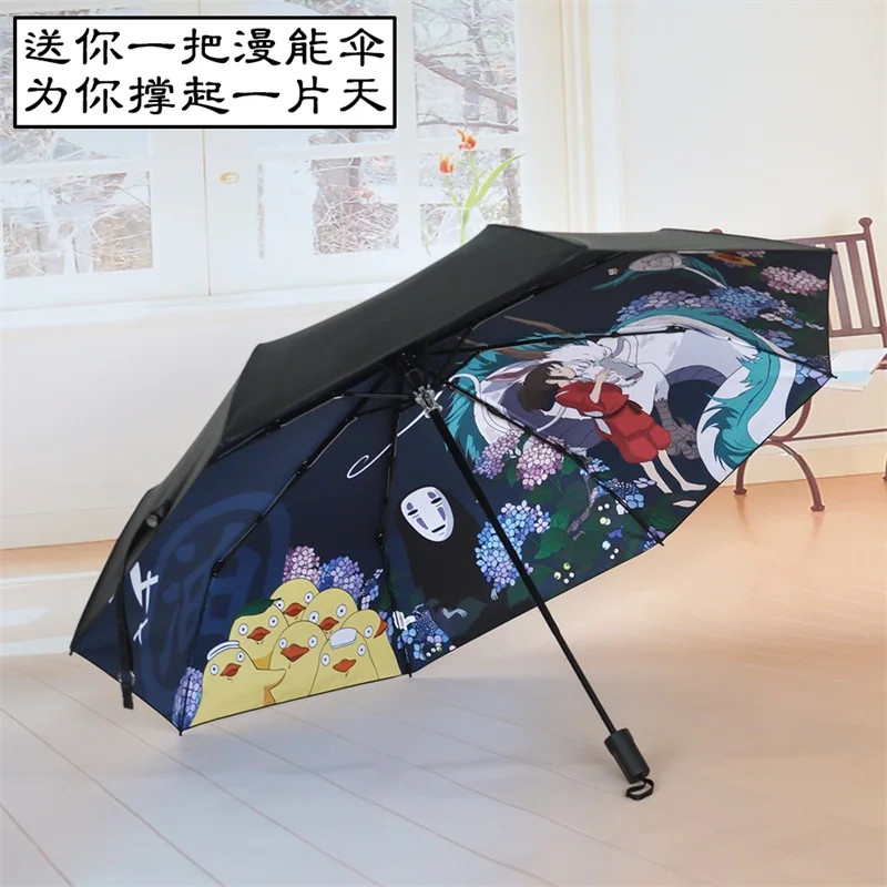 Ghibli Тоторо зонт от солнца и дождя зонтик женский Plegable Sombrillas Paraguas Guarda Chuva Totoro Parapluie