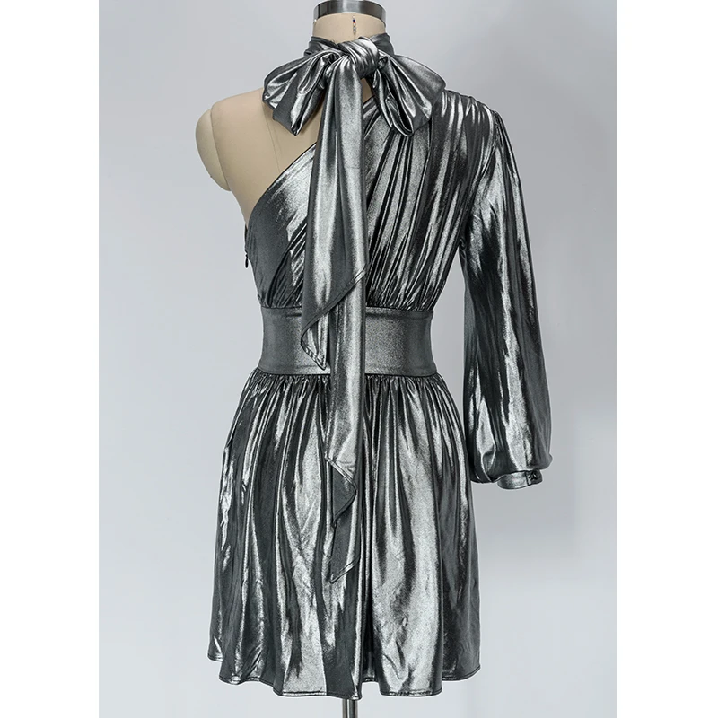 2017 женское сексуальное платье на одно плечо с золотым покрытием A181 | Женская