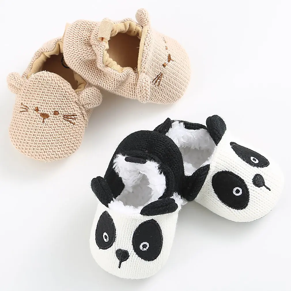 1 Pair Cute Cartoon Baby Shoes Anti-skid Outsole Wool Warm Winter Fashion Kids for Toddlers |