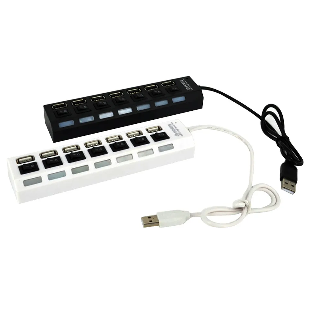 Новый Высокоскоростной 7-портовый Переключатель ВКЛ/ВЫКЛ USB 2 0 концентратор