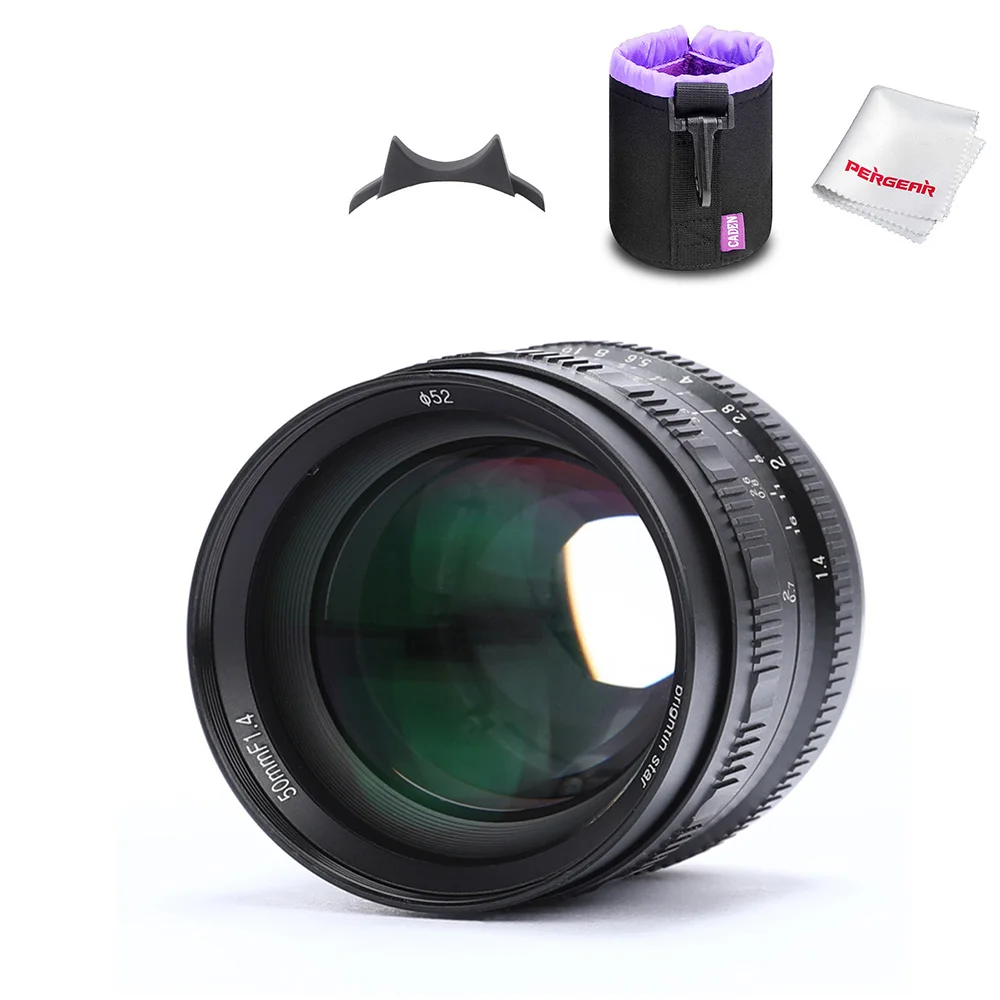 Brightin Star 50 мм F1.4 Prime объектив с большой апертурой ручной объектив с сумкой для sony E-mount для Fuji/M4/3 Mount беззеркальная камера