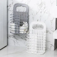 foldable plastic hamper storage basket household bathroom wall hanging laundry basket bedroom dressing basket