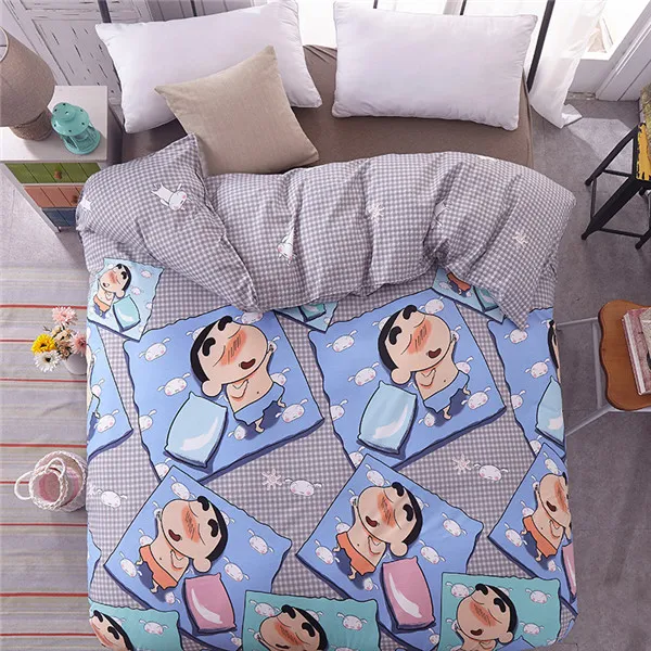 style1 Пододеяльник с рисунком из мультфильма Crayon Shin-chan, пододеяльник для близнецов, полный, королева, король, одиночный, модный, удобный для детей, милые для мальчиков и девочек, пододеяльник - Цвет: style1