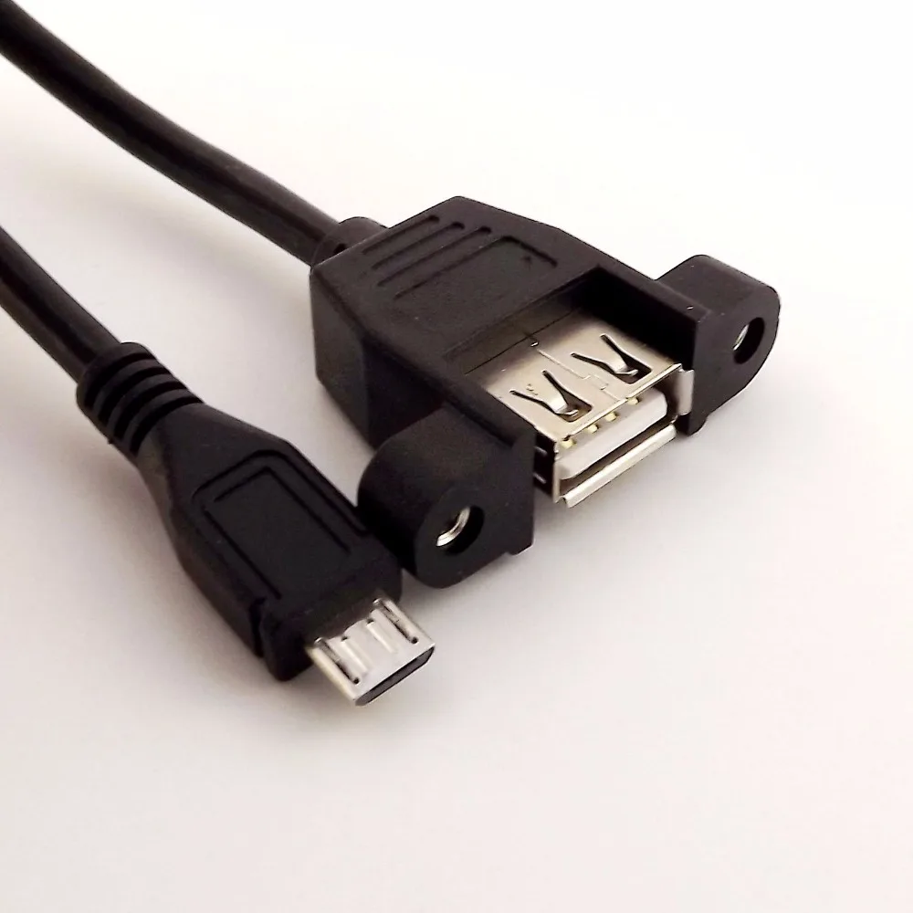 1 шт. USB 2 0 A гнездо панель крепление к Micro 5 Pin Мужской Кабель-адаптер для передачи