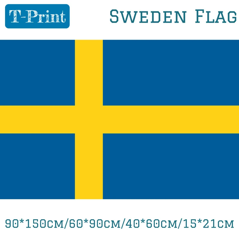 

Sweden National Flags and Banners 90*150cm/60*90cm/40*60cm/15*21cm 3x5ft Hanging Flag