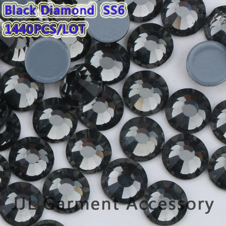 SS6 Черный бриллиант похожий на SWA rhinestone1440 шт./партия высококачественные стразы