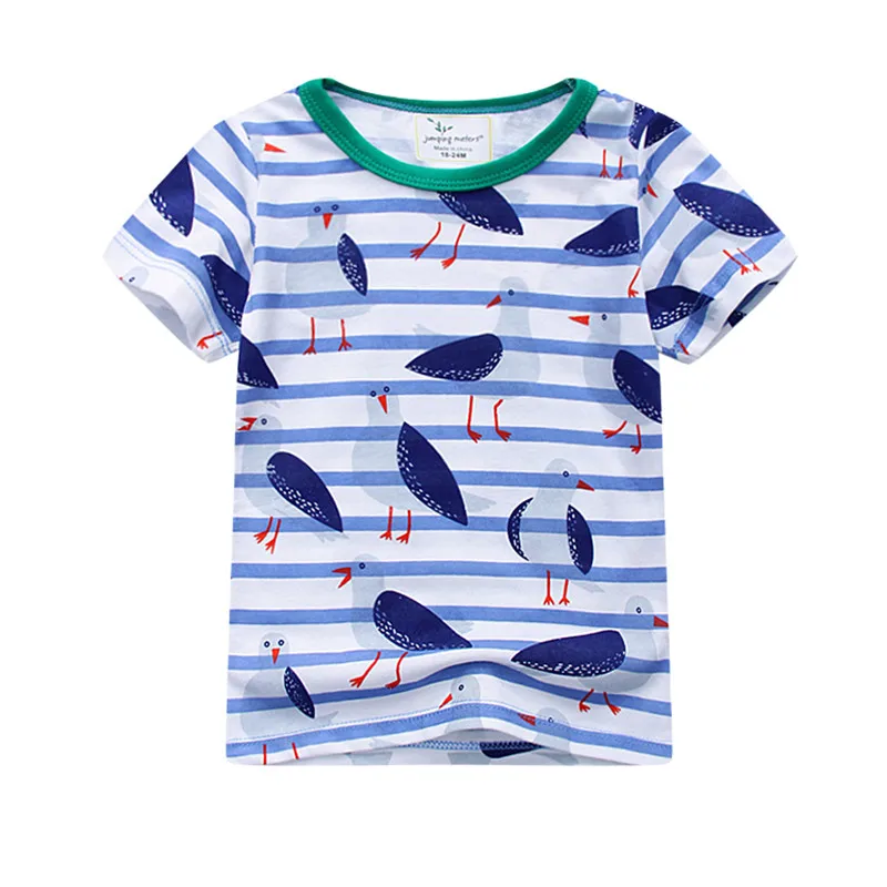 Jumping meters new striped short sleeves summer t shirts for kids baby boys girls style clothes with printed some stars tops |