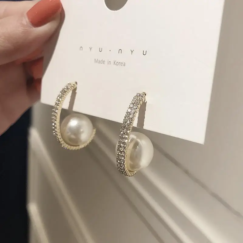 gold Новое поступление жемчужные классические круглые Женские Висячие серьги корейские Простые индивидуальные женские серьги с жемчугом Ювелирные изделия - Окраска металла: gold