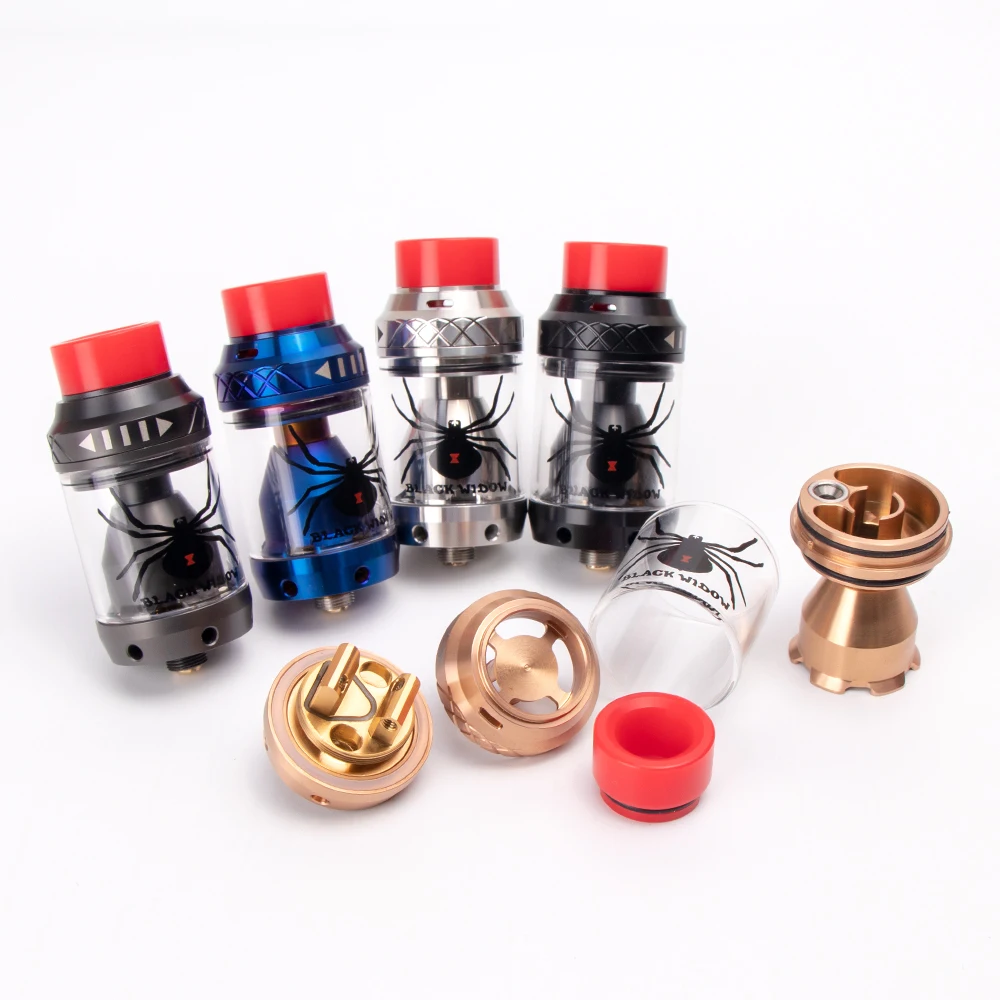 

Move Vape Black Widow RTA by New design Atomizer 3.8ml Capacity 25.5mm Diameter with Mech Tank Prebuilt Coils for Vape Mod Vapor