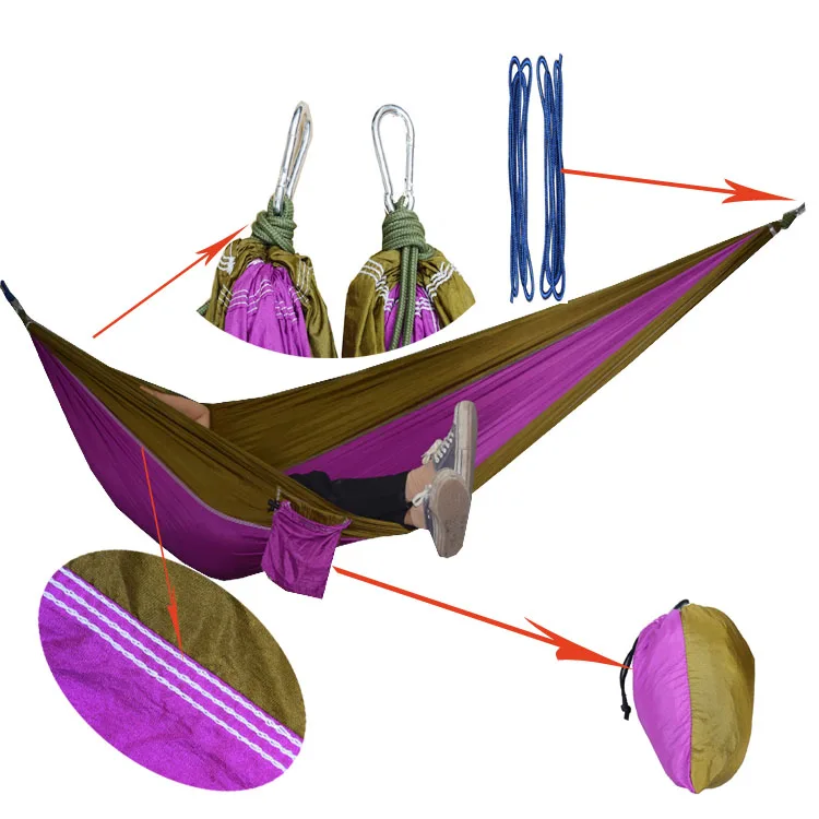 Портативный двойной гамак из нейлона и парашюта садовая уличная мебель для