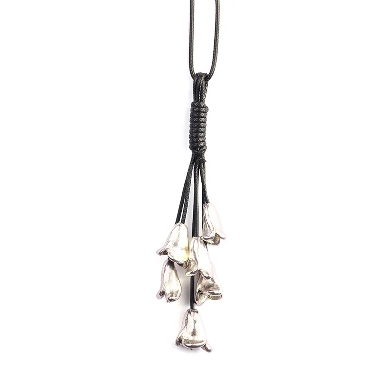 Рог Далай-ламы этнические ювелирные изделия национальные металлические подвески, Модные Винтажные ручная кожаная веревка ожерелье